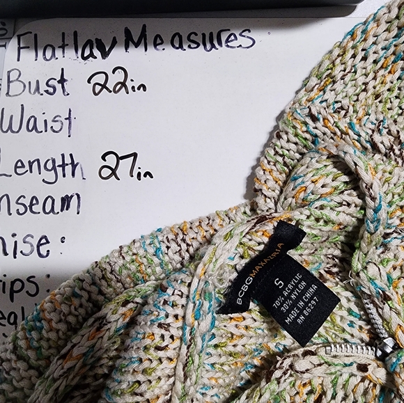 Bcbg vintage zip up knit earth toned hooded sweater - Picture 9 of 10